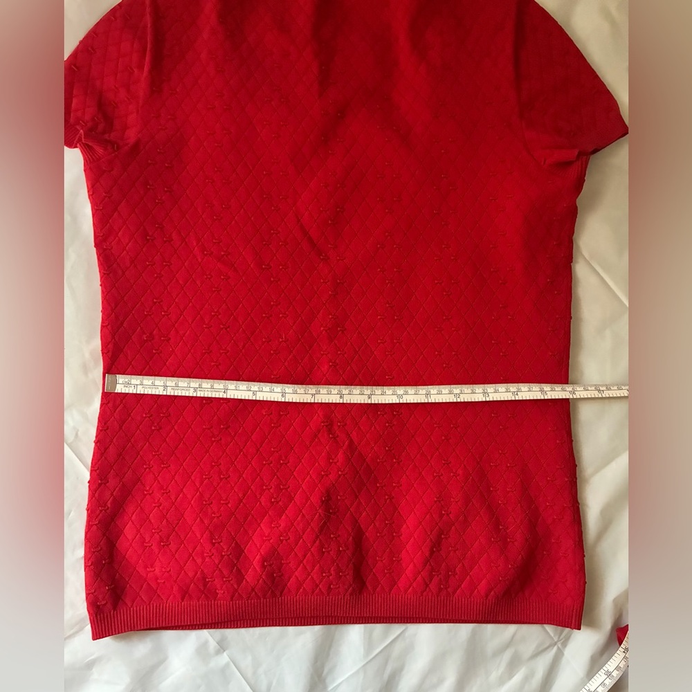 CHANEL 2014 Spring Red Textured Knit 2-Piece Skirt Suit Set - Picture 5 of 15
